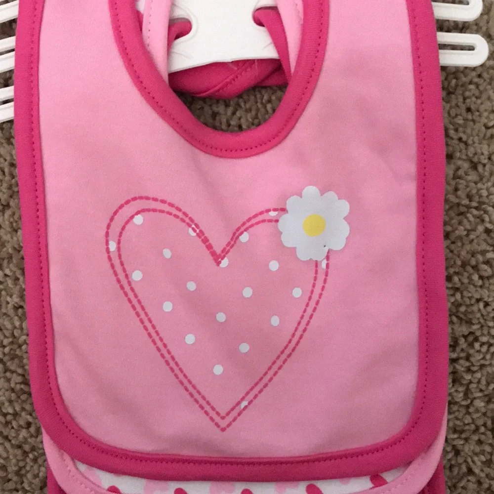 NWT pink baby bibs
